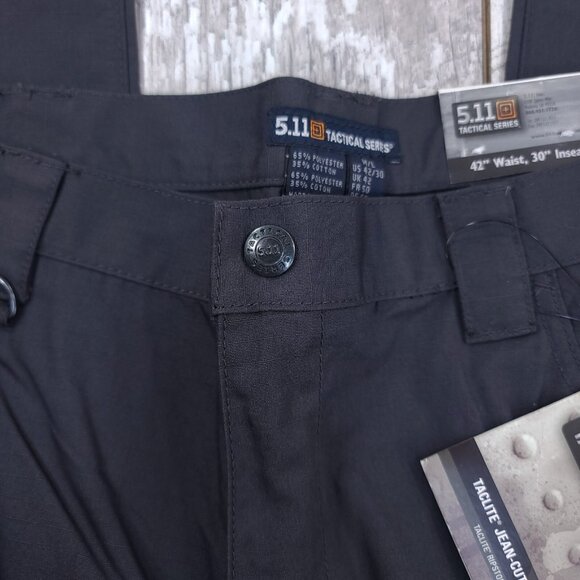 5.11 Tactical Mens 42x30 Gray Taclite Ripstop Jean Cut Mid Rise Straight Leg - Picture 6 of 9
